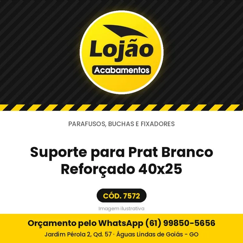 Suporte para Prat Branco Reforçado 40x25