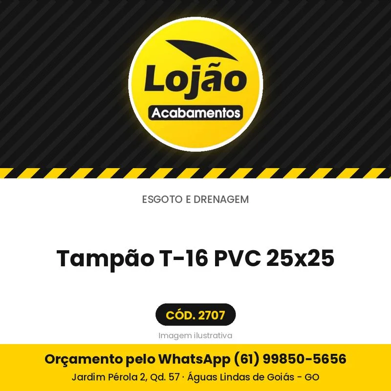 Tampão T-16 PVC 25x25