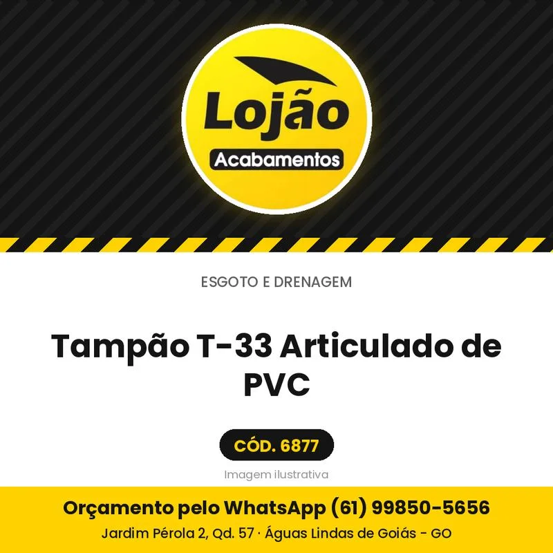 Tampão T-33 Articulado de PVC