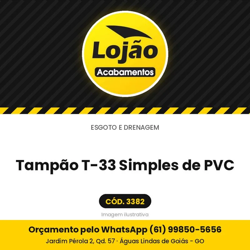Tampão T-33 Simples de PVC