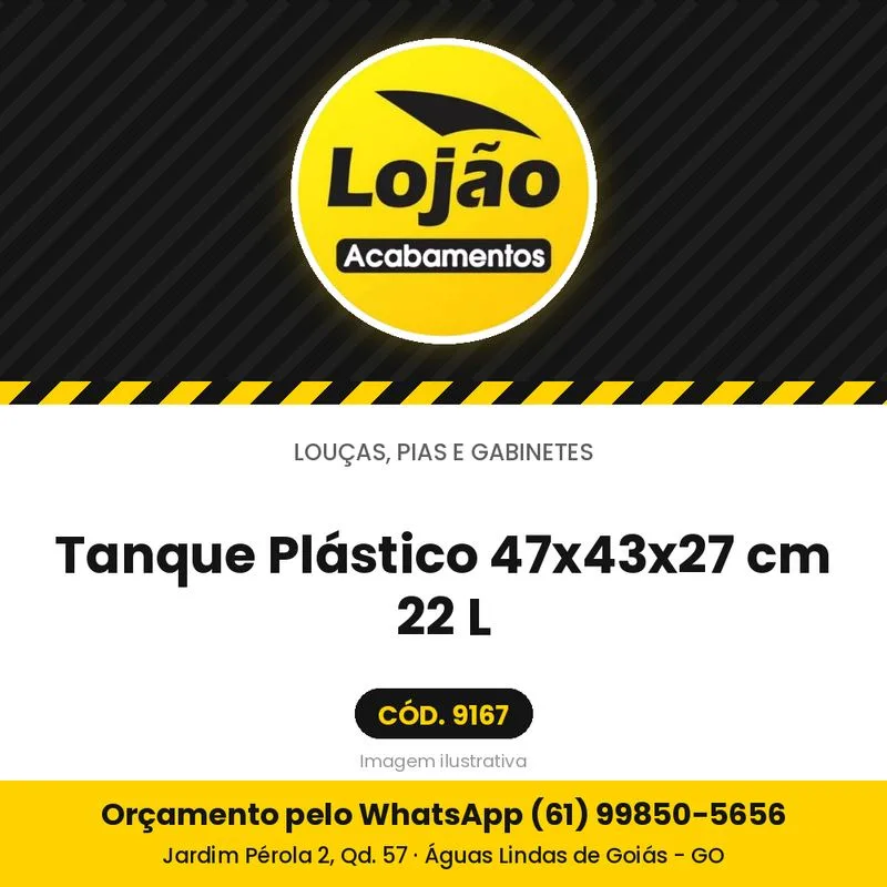 Tanque Plástico 47x43x27 cm 22 L