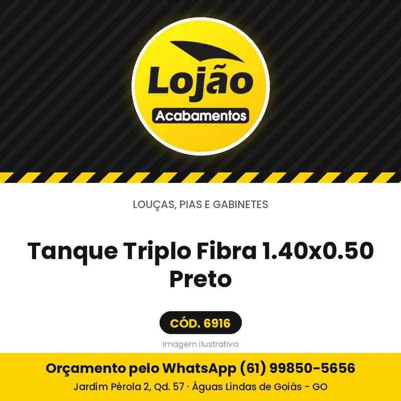 Tanque Triplo Fibra 1.40x0.50 Preto