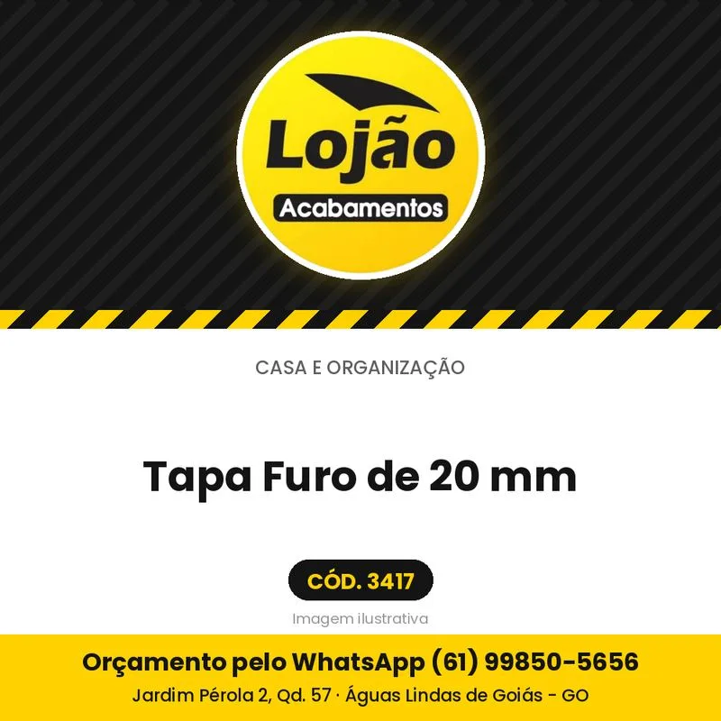 Tapa Furo de 20 mm