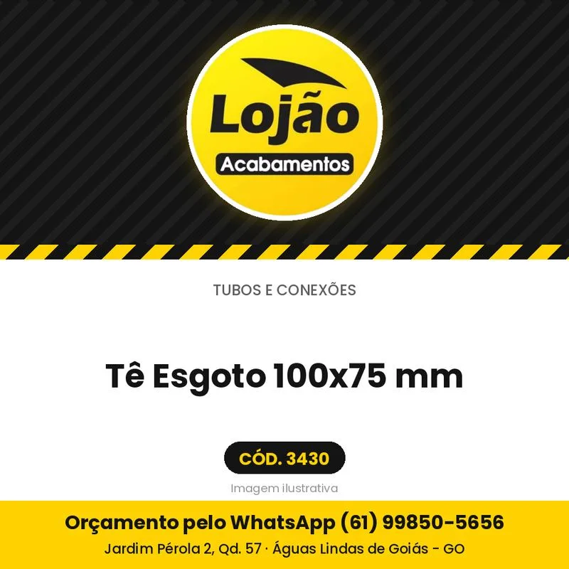 Tê Esgoto 100x75 mm