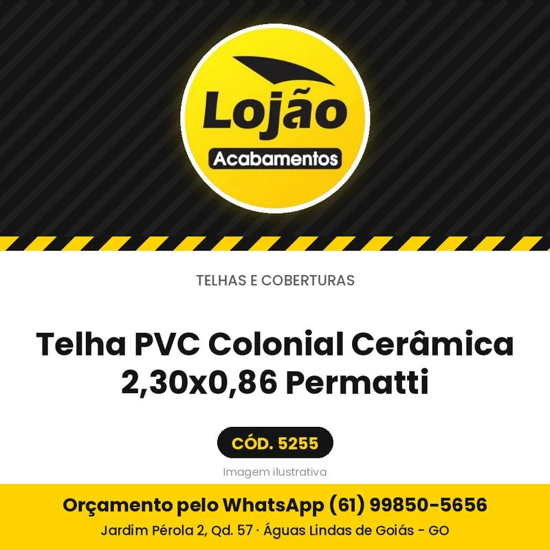 Telha PVC Colonial Cerâmica 2,30x0,86 Permatti