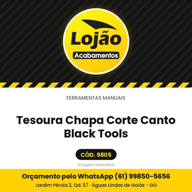 Tesoura Chapa Corte Canto Black Tools