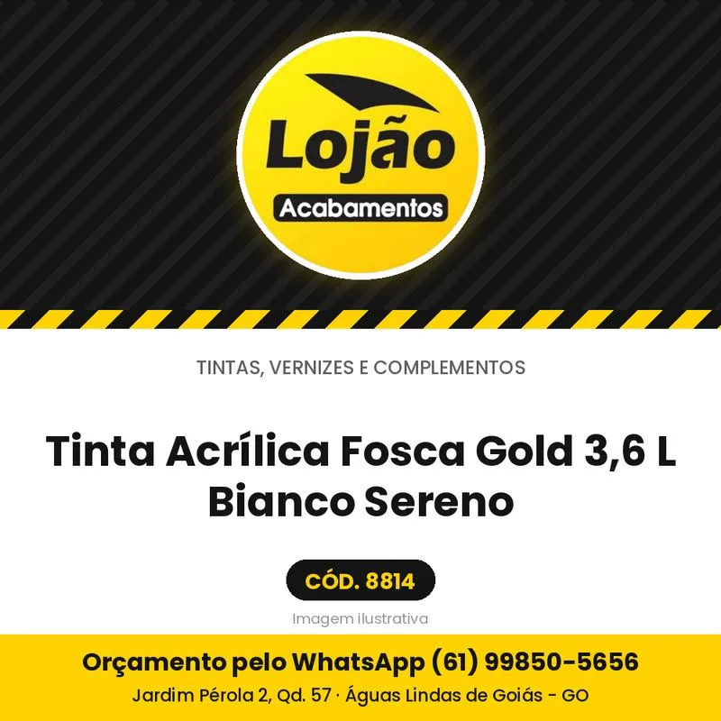Tinta Acrílica Fosca Gold 3,6 L Bianco Sereno