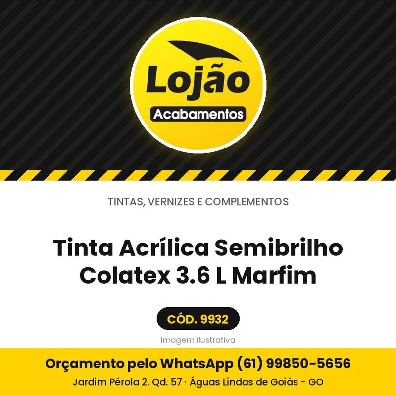Tinta Acrílica Semibrilho Colatex 3.6 L Marfim