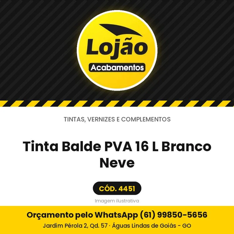 Tinta Balde PVA 16 L Branco Neve