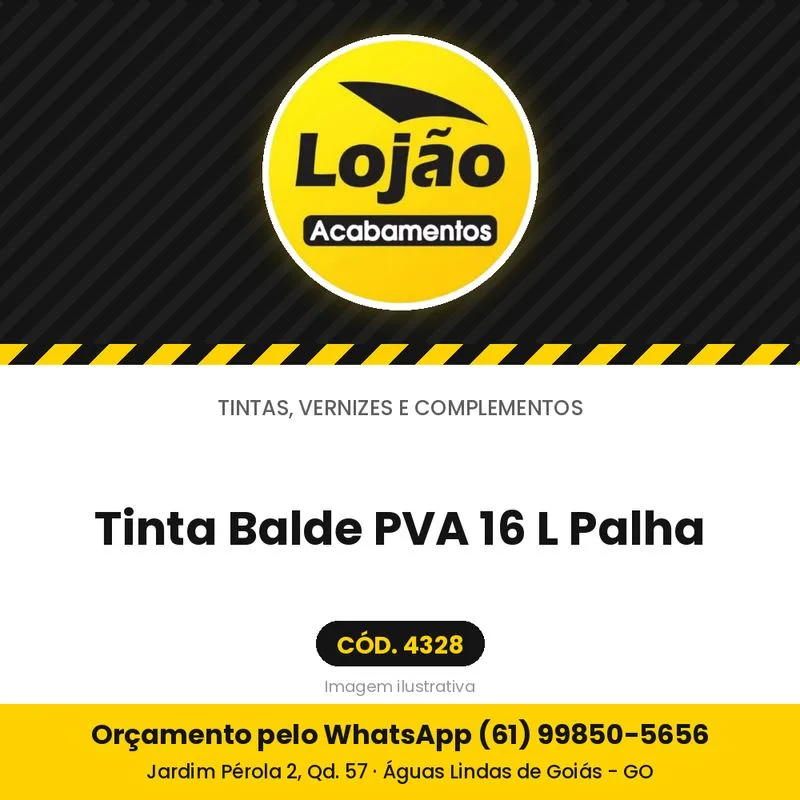 Tinta Balde PVA 16 L Palha