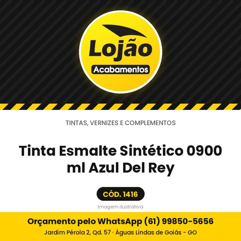 Tinta Esmalte Sintético 0900 ml Azul Del Rey