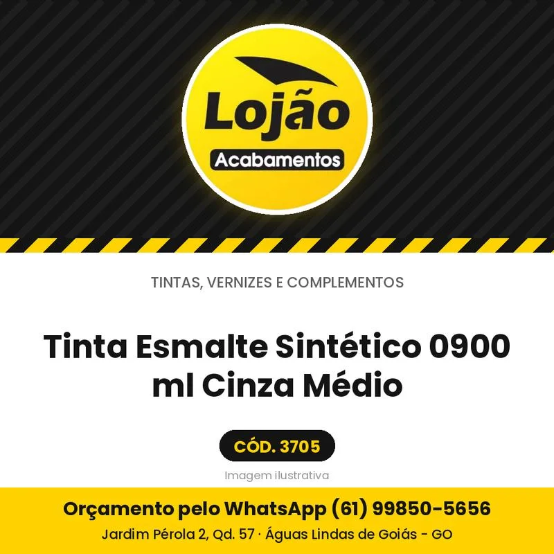 Tinta Esmalte Sintético 0900 ml Cinza Médio