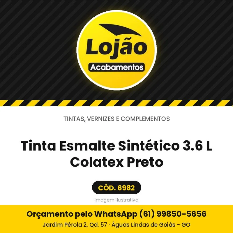 Tinta Esmalte Sintético 3.6 L Colatex Preto