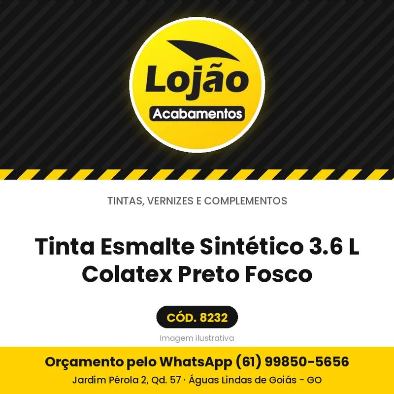 Tinta Esmalte Sintético 3.6 L Colatex Preto Fosco
