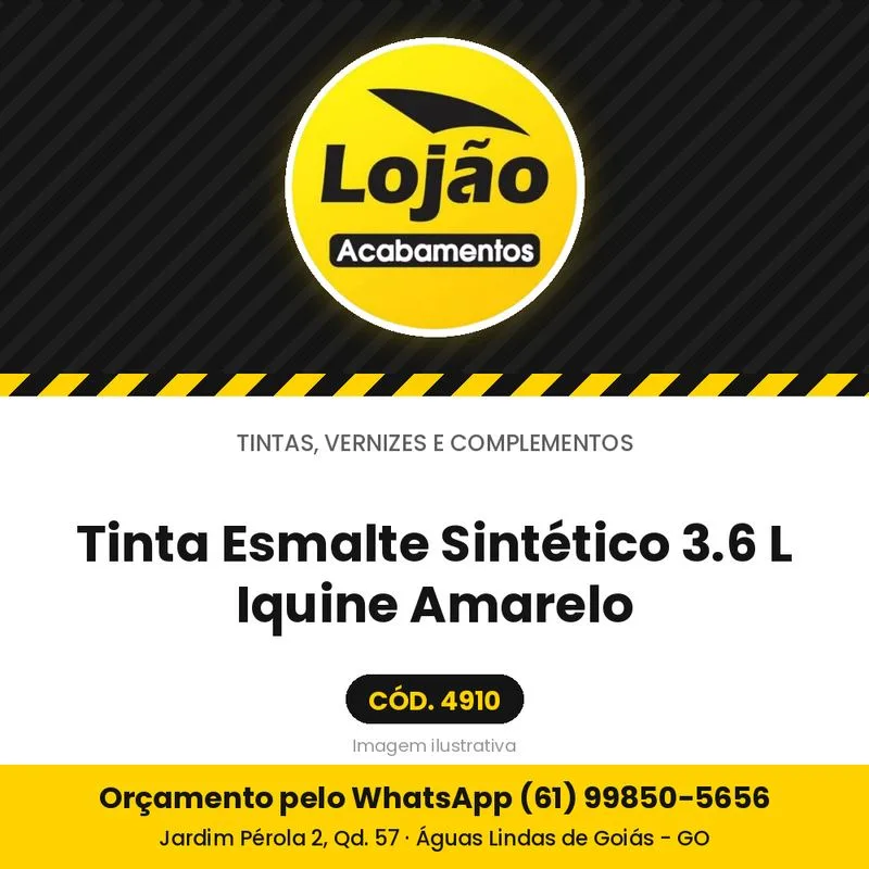 Tinta Esmalte Sintético 3.6 L Iquine Amarelo