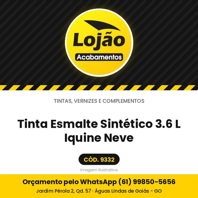 Tinta Esmalte Sintético 3.6 L Iquine Neve