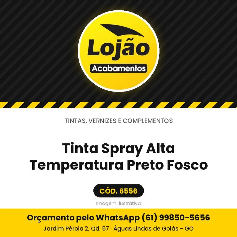 Tinta Spray Alta Temperatura Preto Fosco