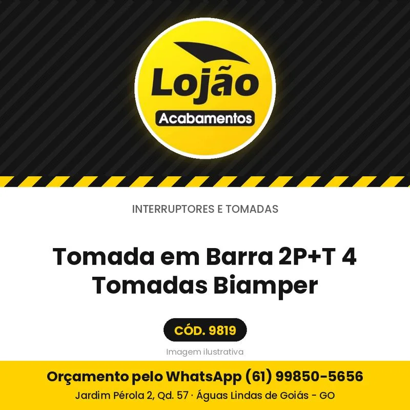 Tomada em Barra 2P+T 4 Tomadas Biamper