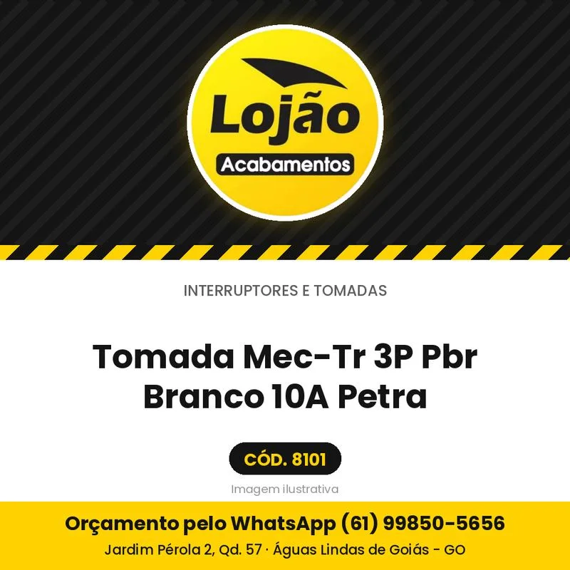 Tomada Mec-Tr 3P Pbr Branco 10A Petra
