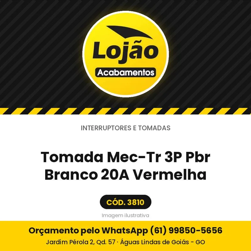 Tomada Mec-Tr 3P Pbr Branco 20A Vermelha