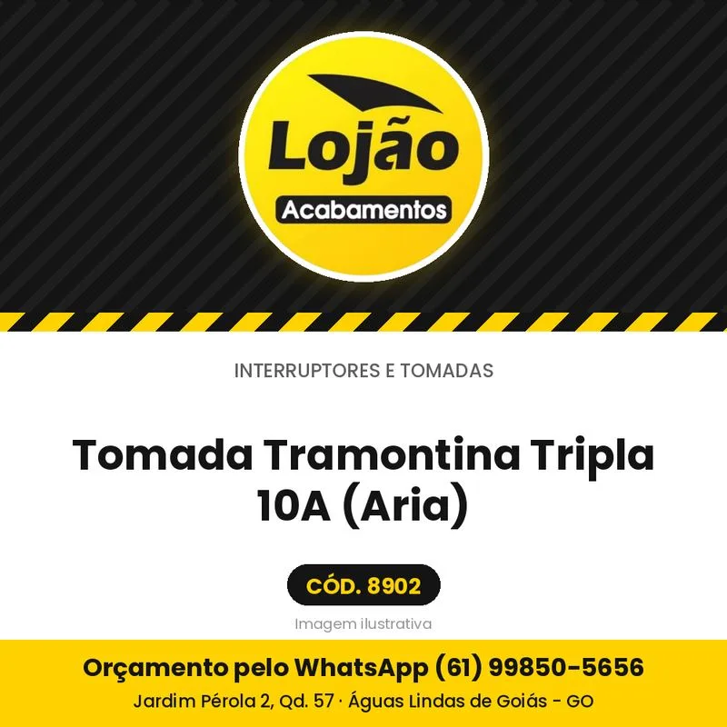 Tomada Tramontina Tripla 10A (Aria)