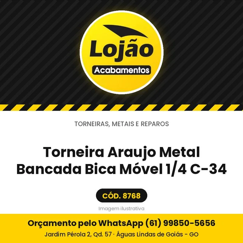 Torneira Araujo Metal Bancada Bica Móvel 1/4 C-34