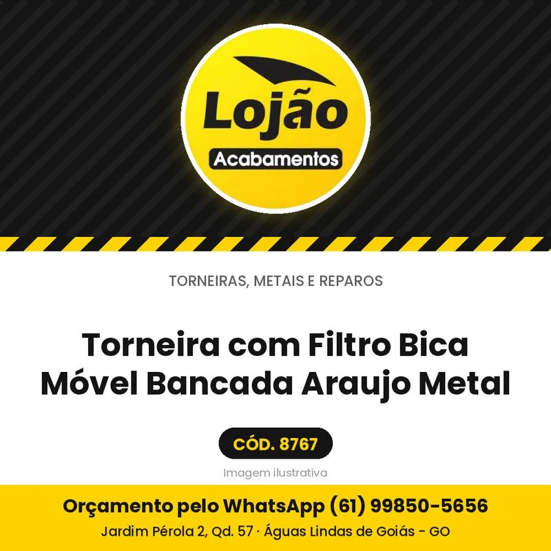 Torneira com Filtro Bica Móvel Bancada Araujo Metal
