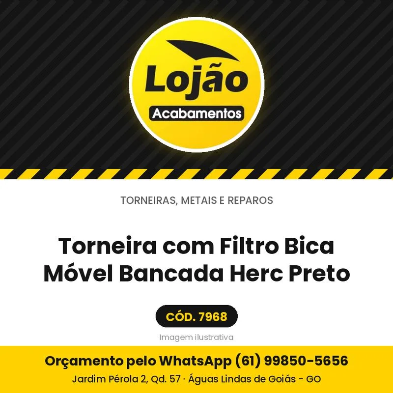 Torneira com Filtro Bica Móvel Bancada Herc Preto