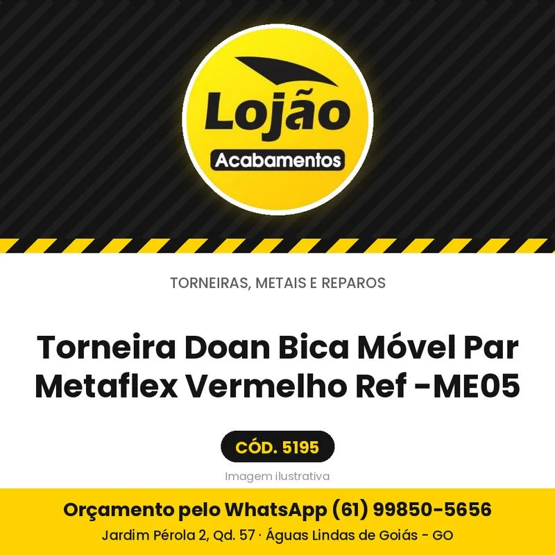 Torneira Doan Bica Móvel Par Metaflex Vermelho Ref -ME05