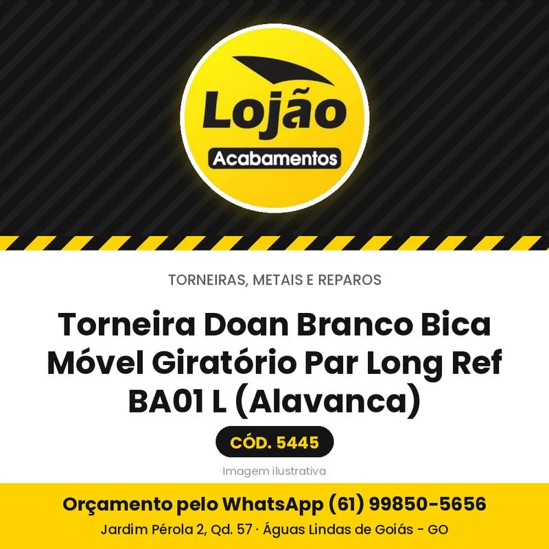 Torneira Doan Branco Bica Móvel Giratório Par Long Ref BA01 L (Alavanca)
