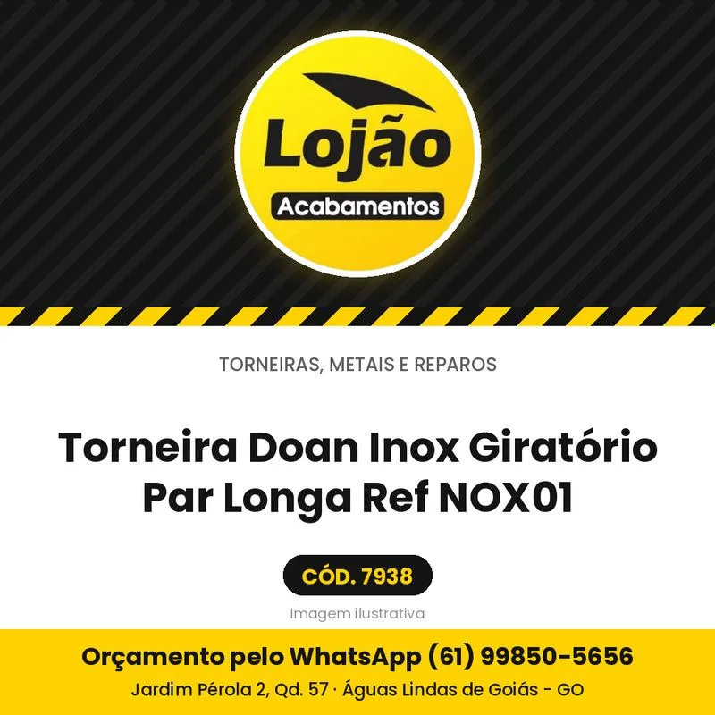 Torneira Doan Inox Giratório Par Longa Ref NOX01