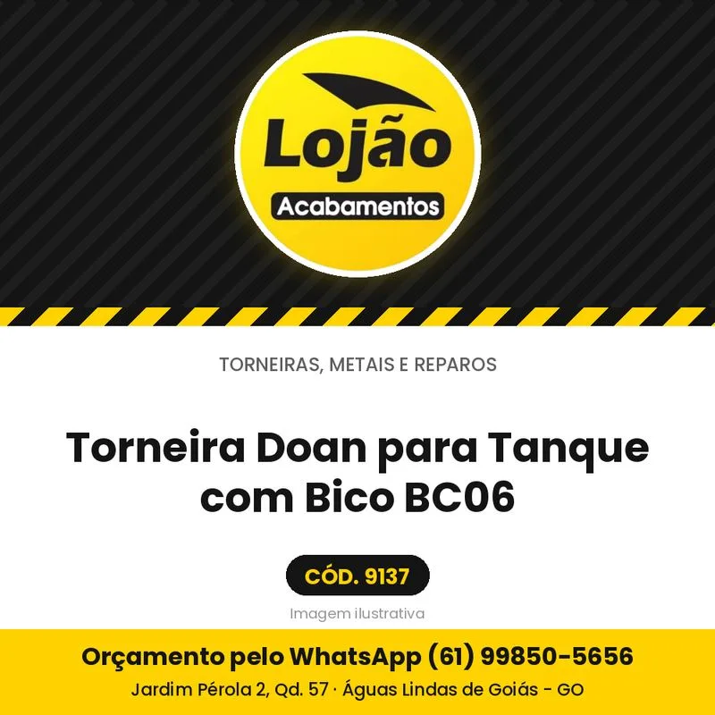 Torneira Doan para Tanque com Bico BC06