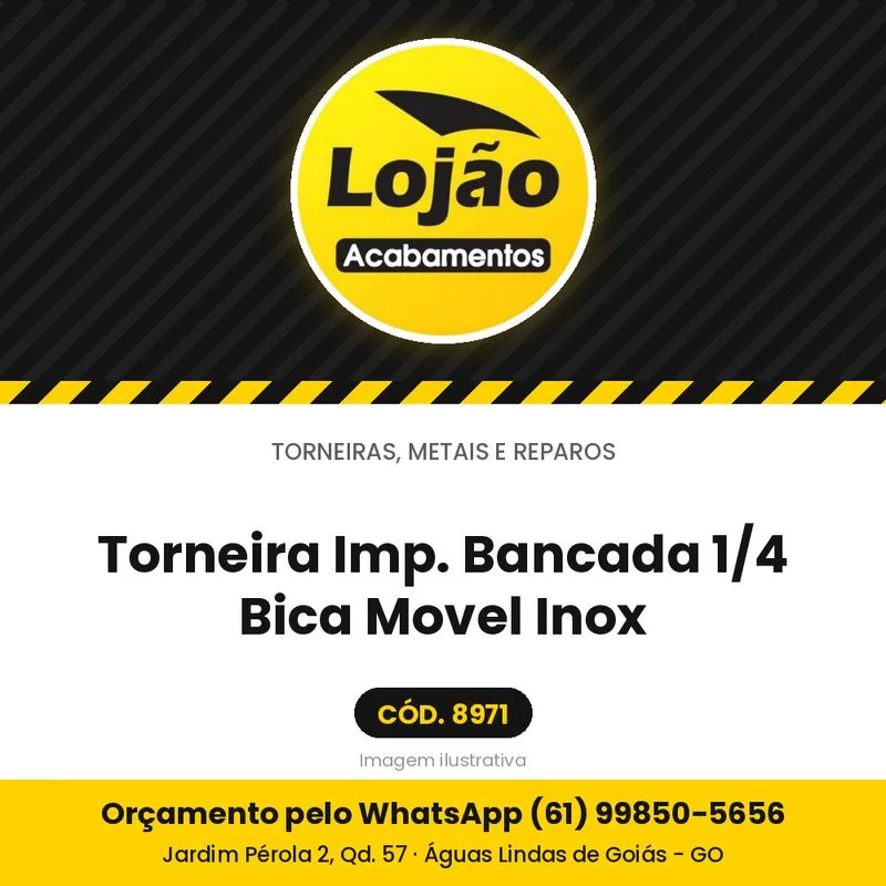 Torneira Imp. Bancada 1/4 Bica Movel Inox