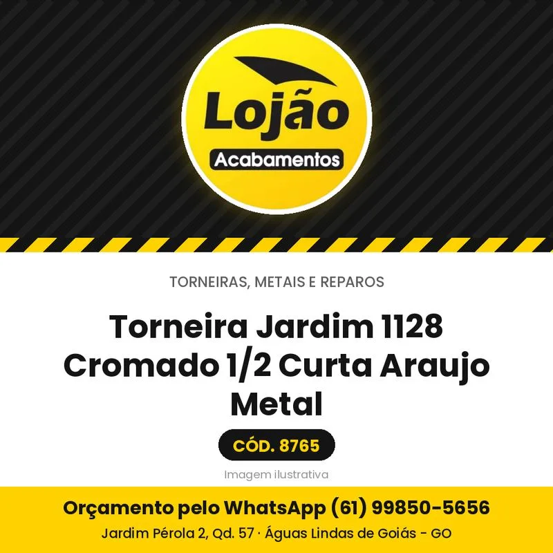 Torneira Jardim 1128 Cromado 1/2 Curta Araujo Metal