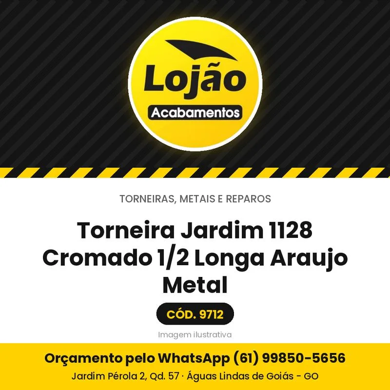 Torneira Jardim 1128 Cromado 1/2 Longa Araujo Metal