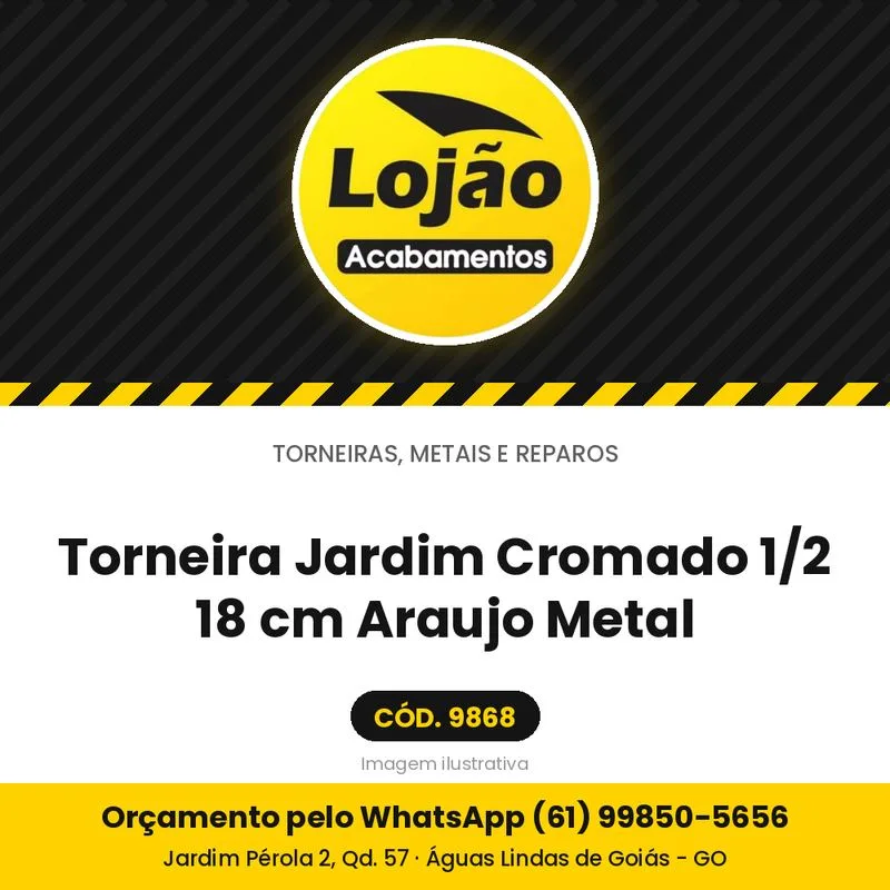 Torneira Jardim Cromado 1/2 18 cm Araujo Metal