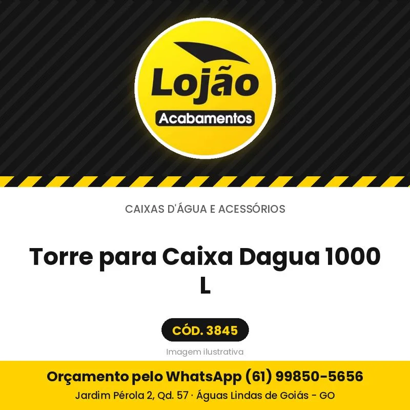 Torre para Caixa Dagua 1000 L