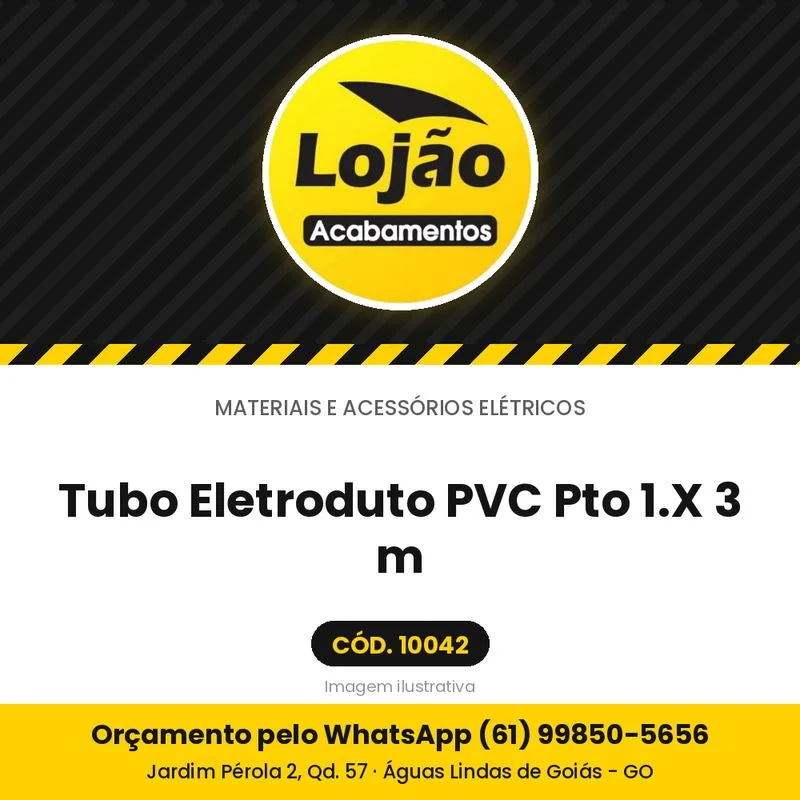 Tubo Eletroduto PVC Pto 1.X 3 m