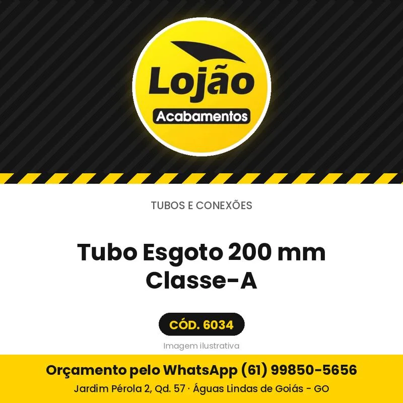 Tubo Esgoto 200 mm Classe-A