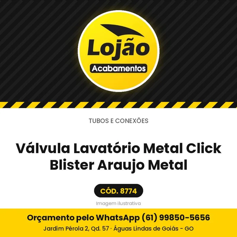 Válvula Lavatório Metal Click Blister Araujo Metal