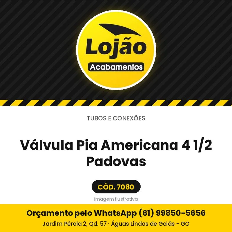 Válvula Pia Americana 4 1/2 Padovas