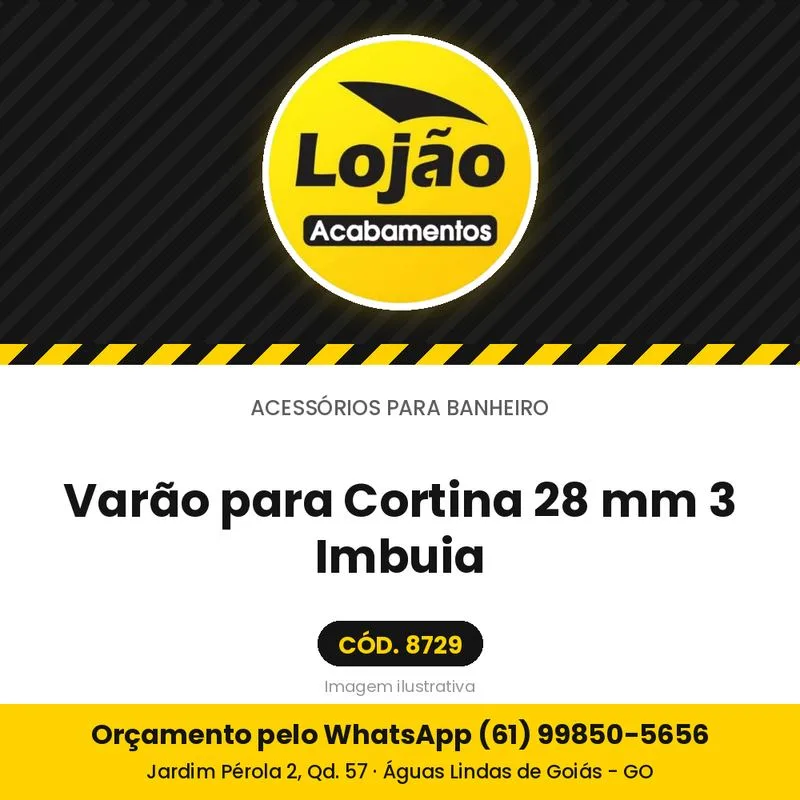 Varão para Cortina 28 mm 3 Imbuia