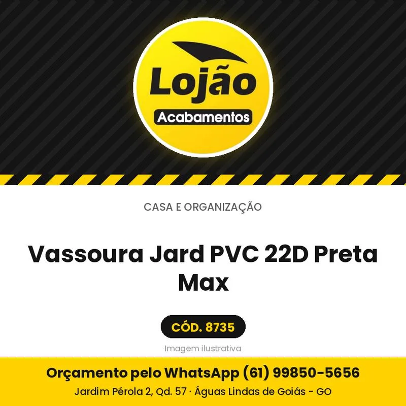 Vassoura Jard PVC 22D Preta Max