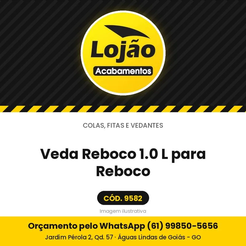 Veda Reboco 1.0 L para Reboco