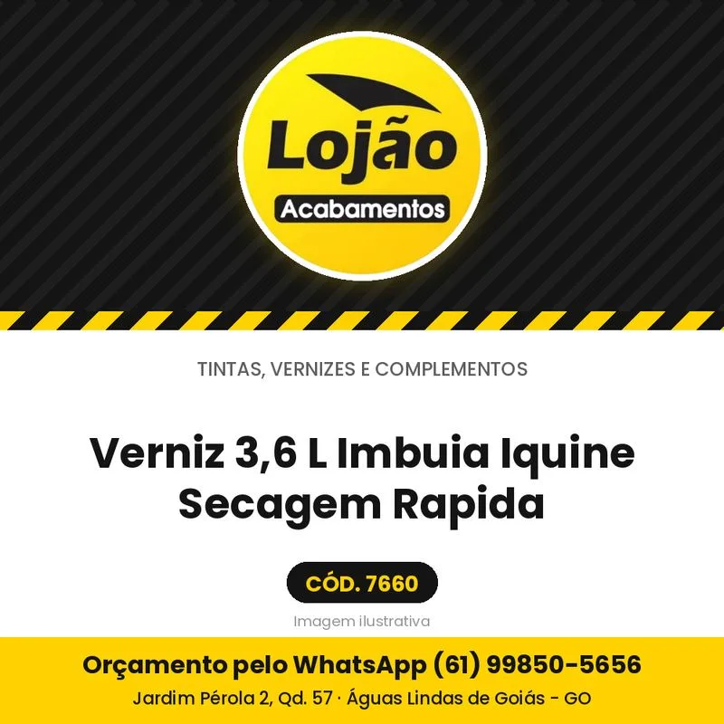 Verniz 3,6 L Imbuia Iquine Secagem Rapida