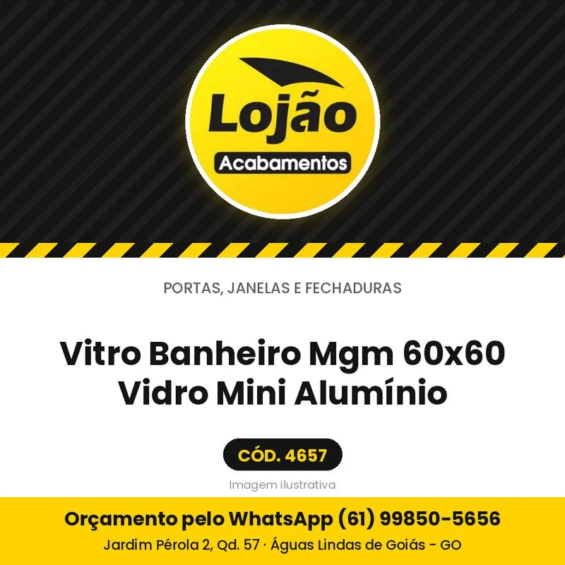 Vitro Banheiro Mgm 60x60 Vidro Mini Alumínio